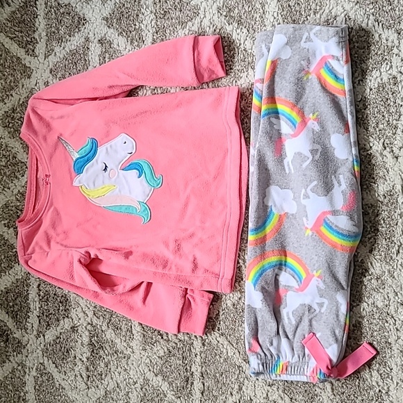 Carter's Other - 10 for $25 -Carter's Girls 24m Fleece 2-piece Pajama Set -Pink Unicorn & Rainbow